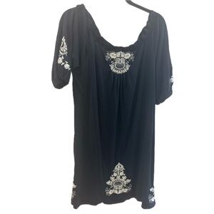 Johnny Was  Black Embroidered Women's Dress